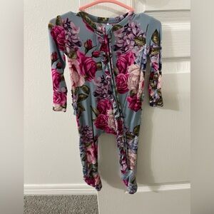 Posh Peanut Pink and Purple Floral Romper